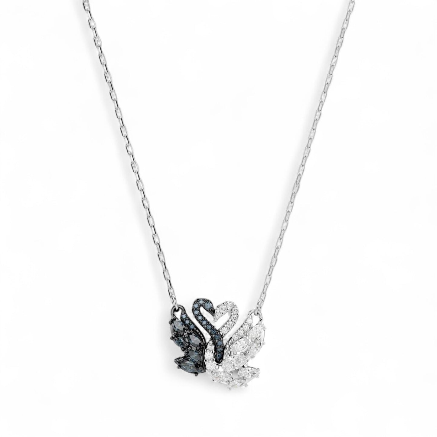 Swarovski Swan Pendant Necklace in Rhodium-plated Metal