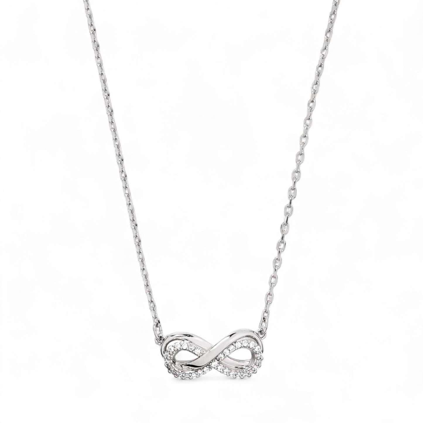Swarovski Hyperbola Infinity Pendant Necklace in Rhodium-plated Metal