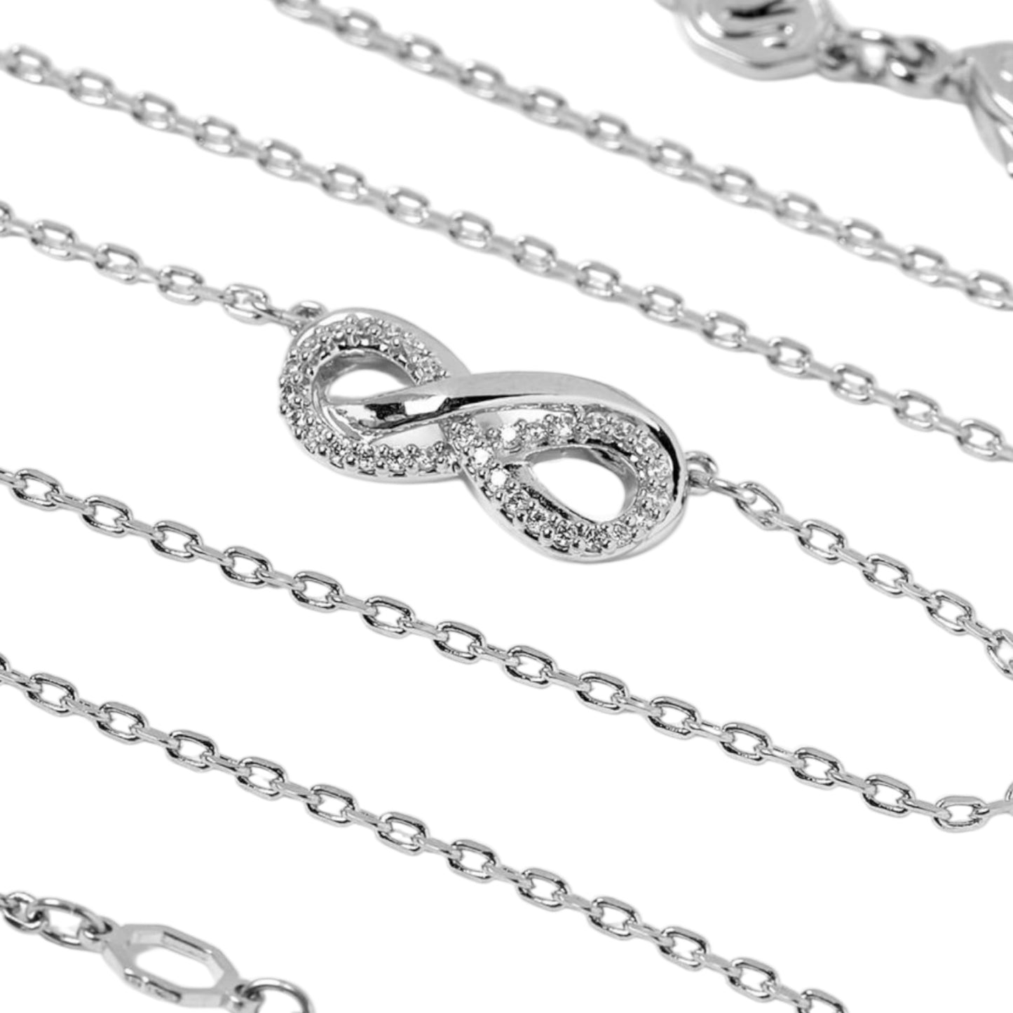 Swarovski Hyperbola Infinity Pendant Necklace in Rhodium-plated Metal