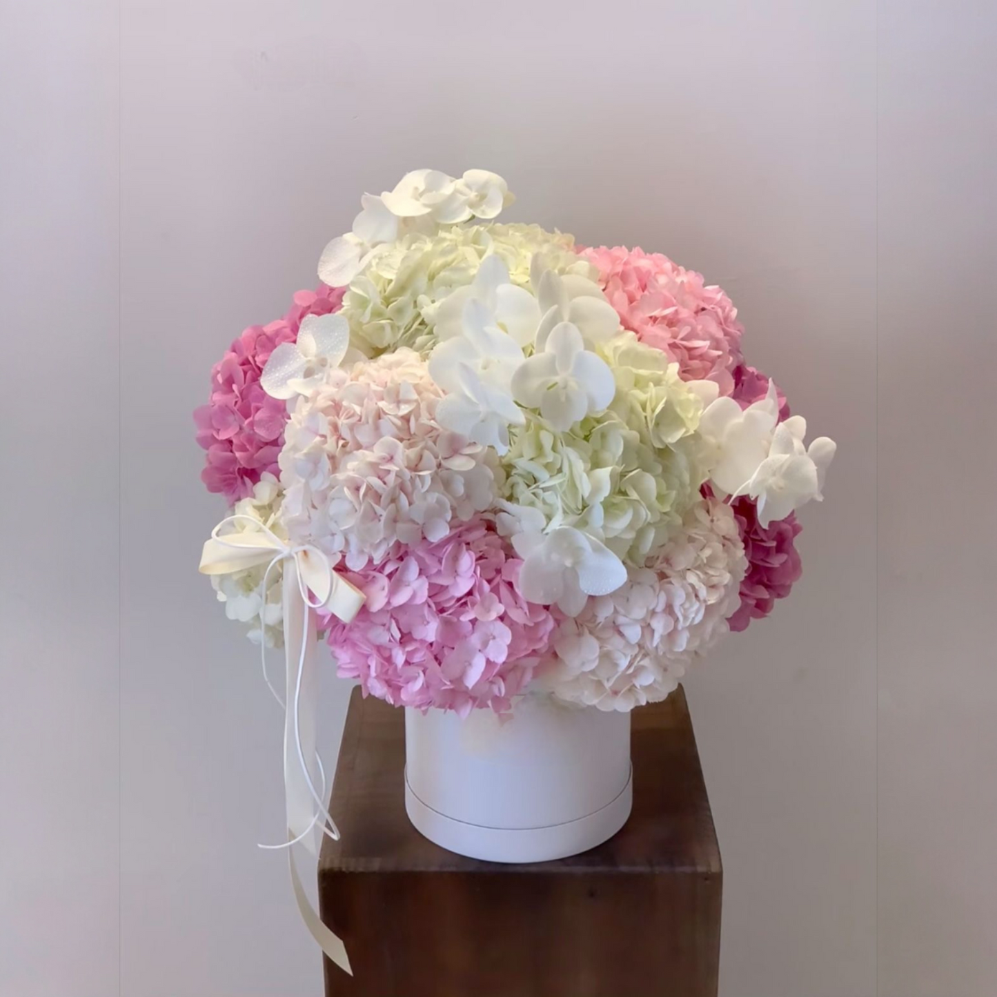 Pink & Ivory Hydrangea Box