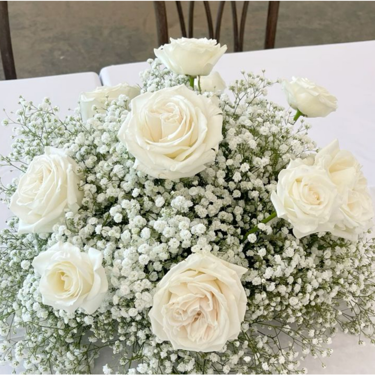 Serenity Rose & Gypsophila Arrangement