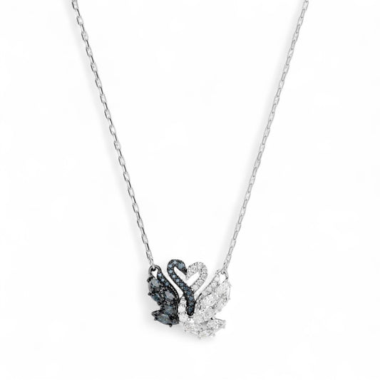 Swarovski Swan Pendant Necklace in Rhodium-plated Metal