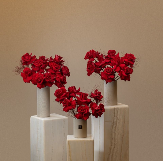 3 Red Roses Centerpieces