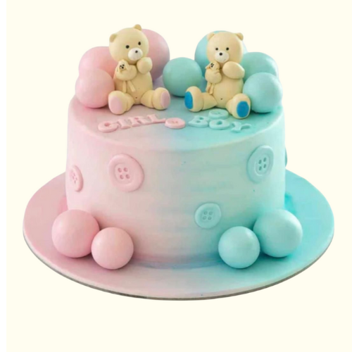 Boy & Girl Reveal Cake