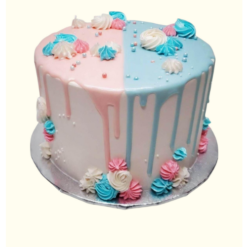 Double the Love Gender Reveal Cake