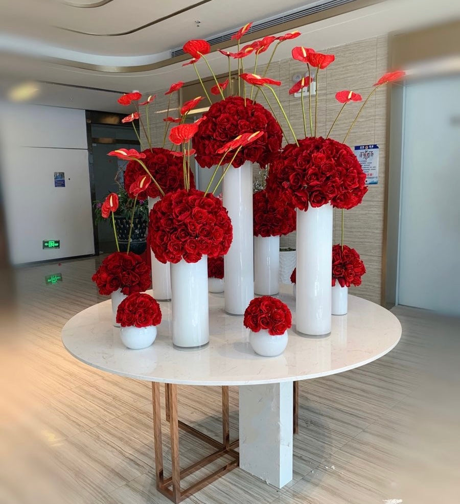 Red rose centerpieces