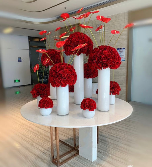 Red rose centerpieces