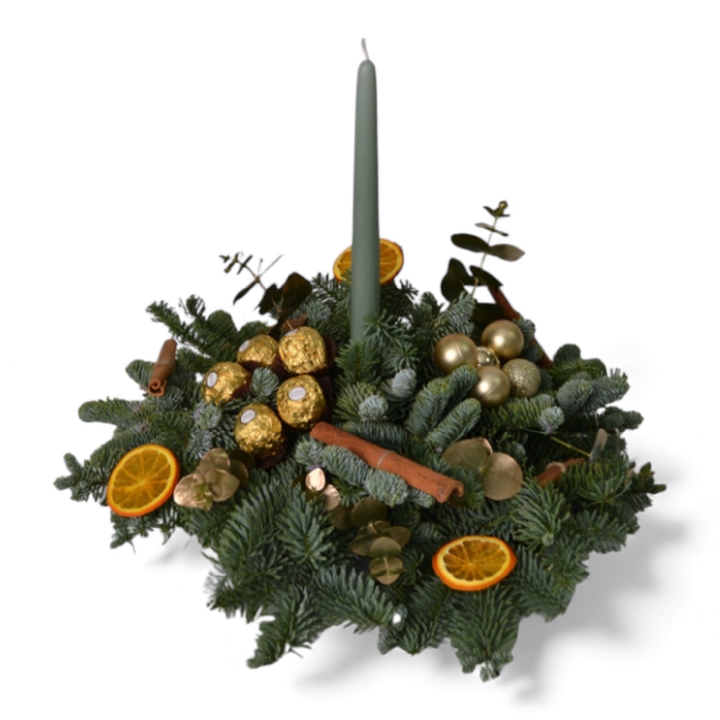 Golden Christmas Candle Centerpiece