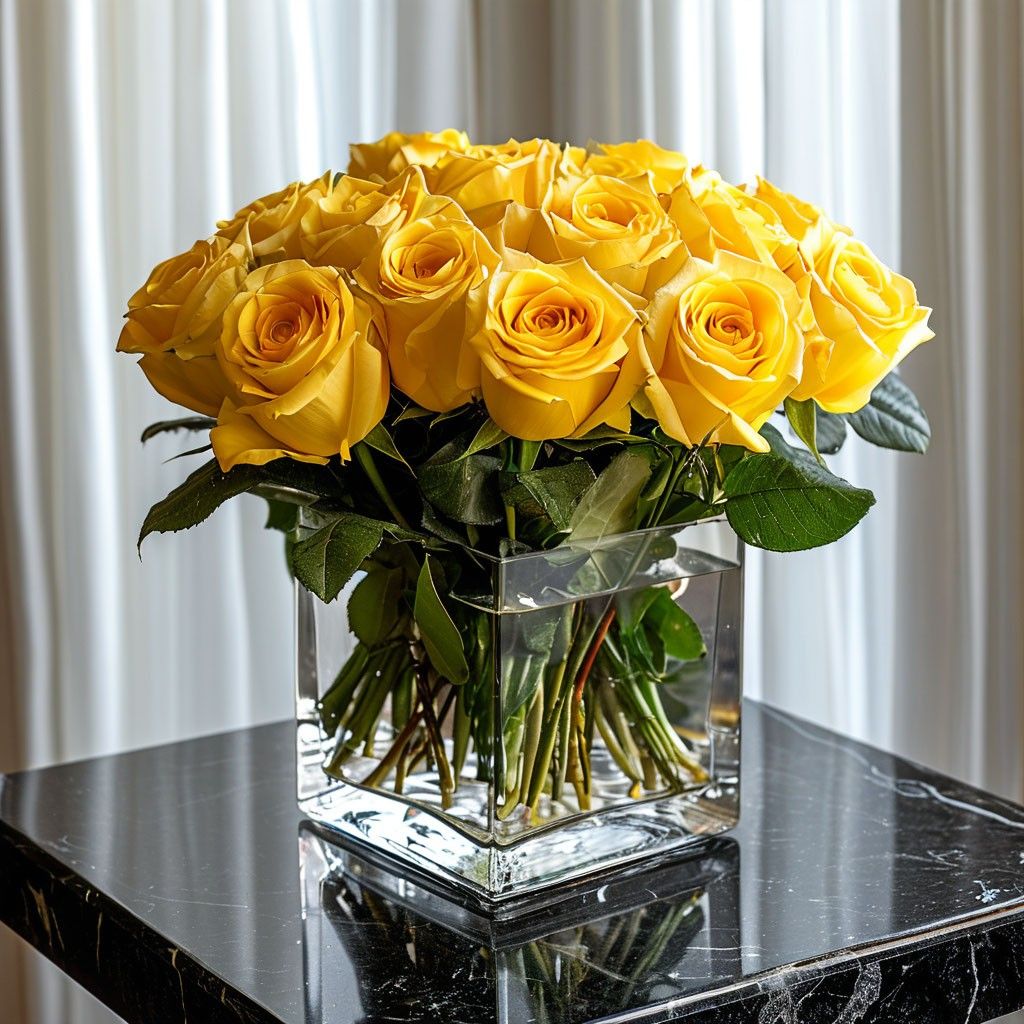 Golden Radiance Vase Arrangement