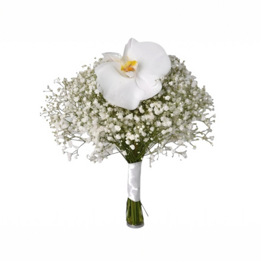 Gypsophila & White Orchid Bridal Bouquet
