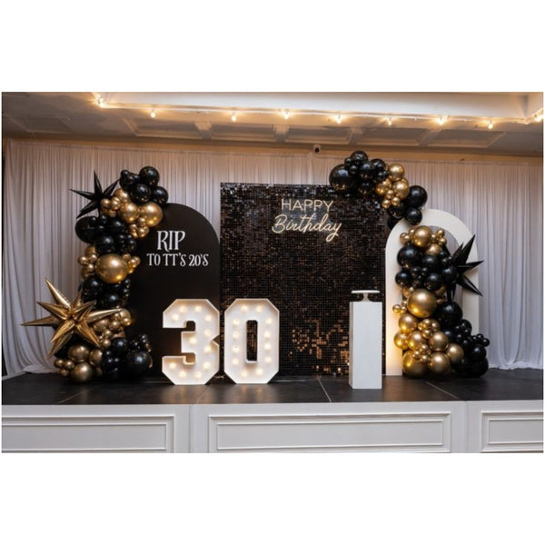 Midnight Glam Birthday Setup - Vianya Florals 