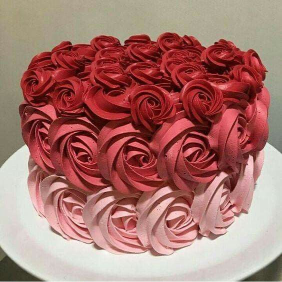 Ombre Rose Swirl Cake