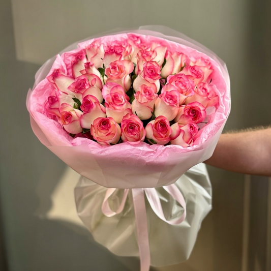 Pink Elegance Bi-Color Rose Bouquet