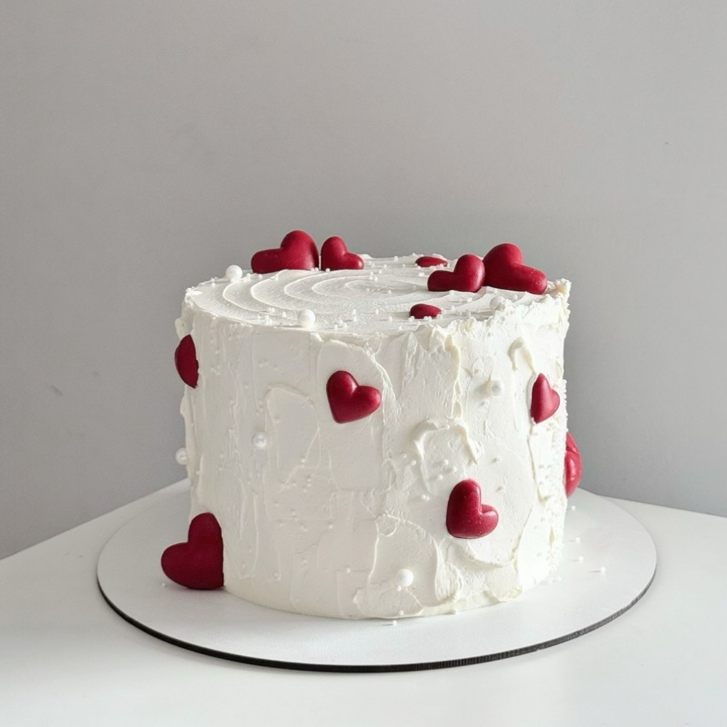 Red Heart Buttercream Cake