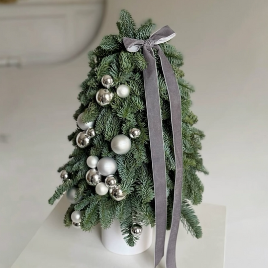 Silver Elegance Mini Christmas Tree