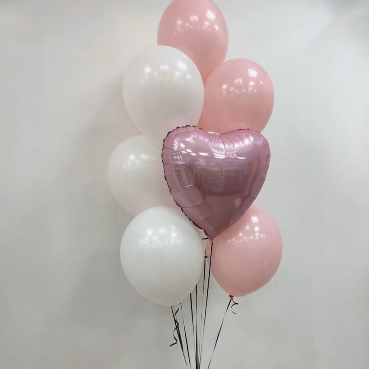 Soft Pink & White Heart Balloon