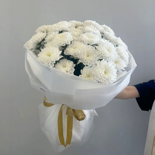 White Serenity Chrysanthemum Bouquet