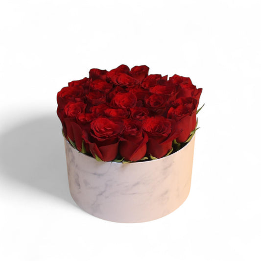 Red Rose White Hatbox