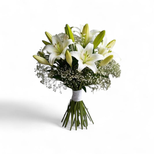 White Lily Bridal Bouquet Online